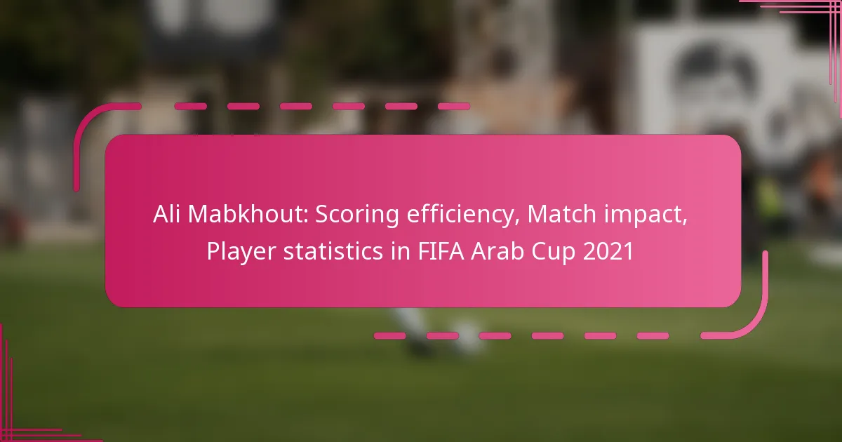Ali Mabkhout: Scoring efficiency, Match impact, Player statistics in FIFA Arab Cup 2021