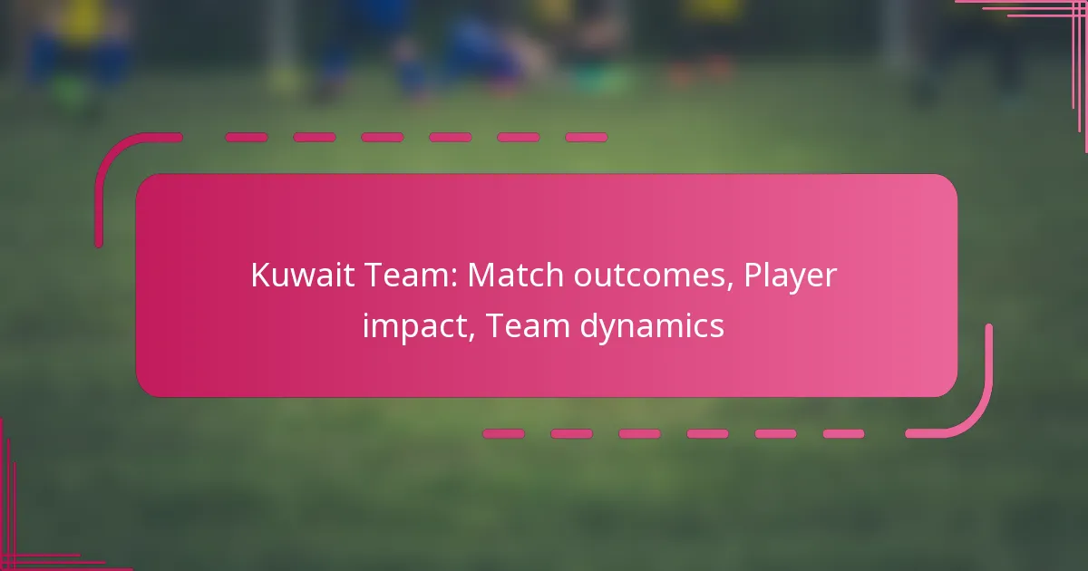 Kuwait Team: Match outcomes, Player impact, Team dynamics