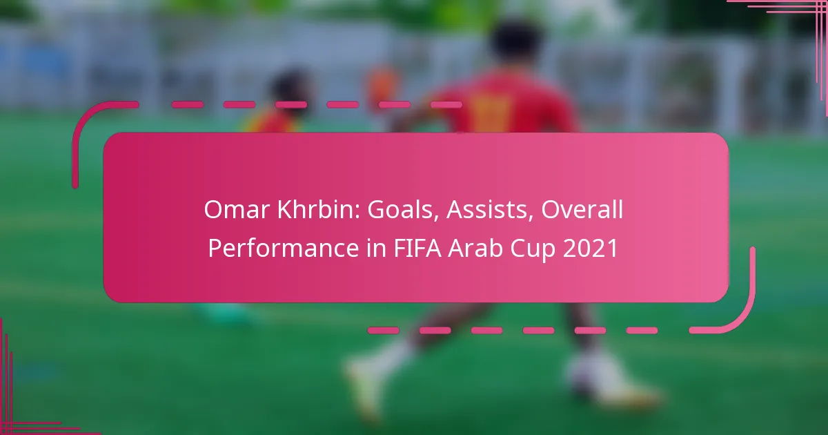 Omar Khrbin: Goals, Assists, Overall Performance in FIFA Arab Cup 2021