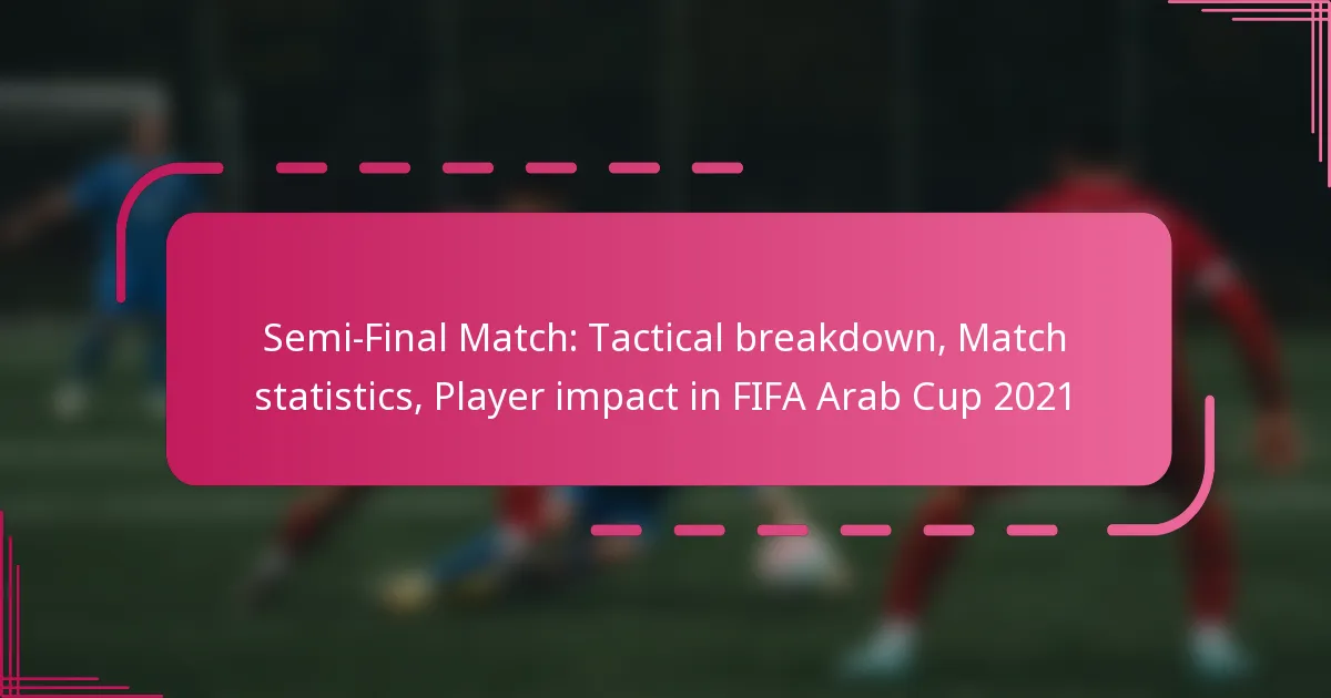 Semi-Final Match: Tactical breakdown, Match statistics, Player impact in FIFA Arab Cup 2021