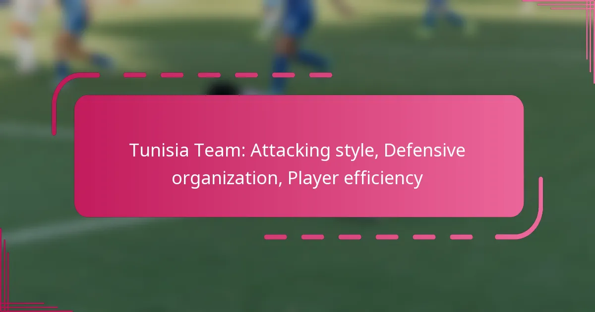 Tunisia Team: Attacking style, Defensive organization, Player efficiency