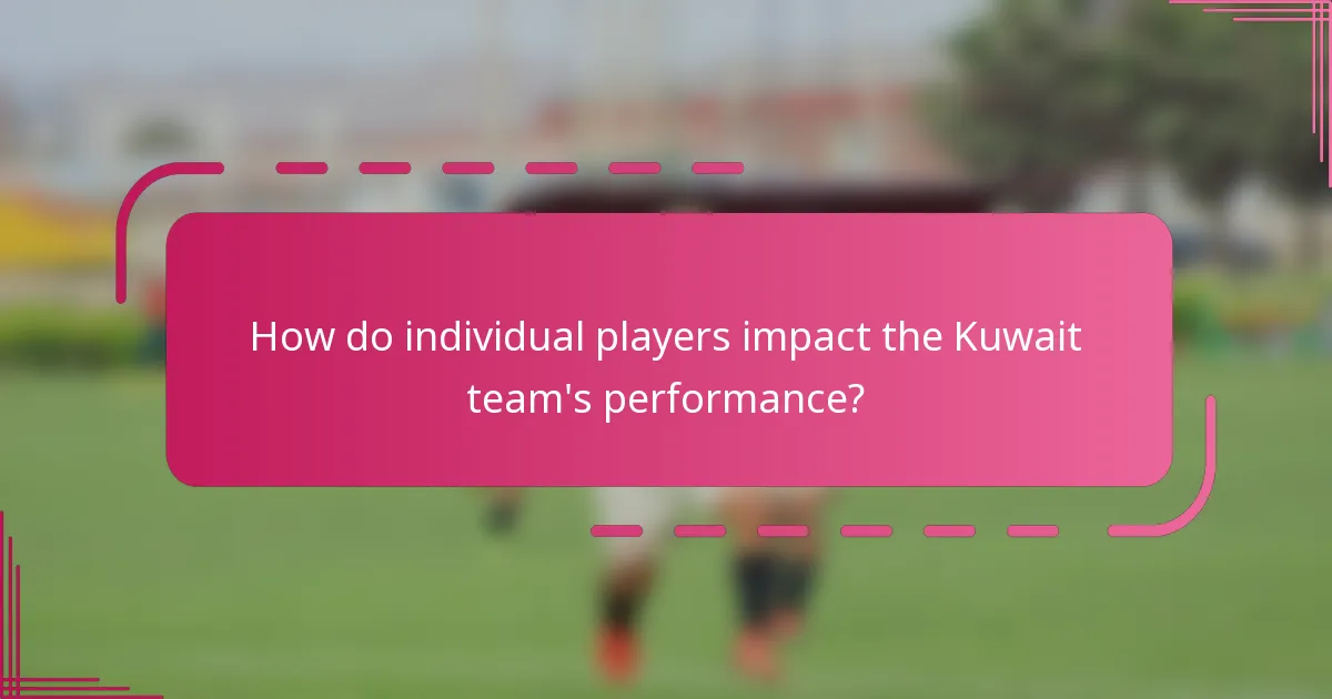 How do individual players impact the Kuwait team's performance?
