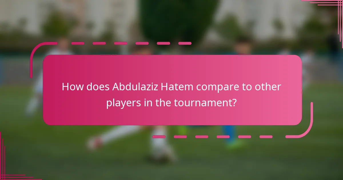 How does Abdulaziz Hatem compare to other players in the tournament?