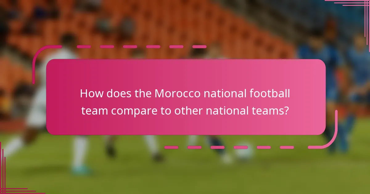 How does the Morocco national football team compare to other national teams?