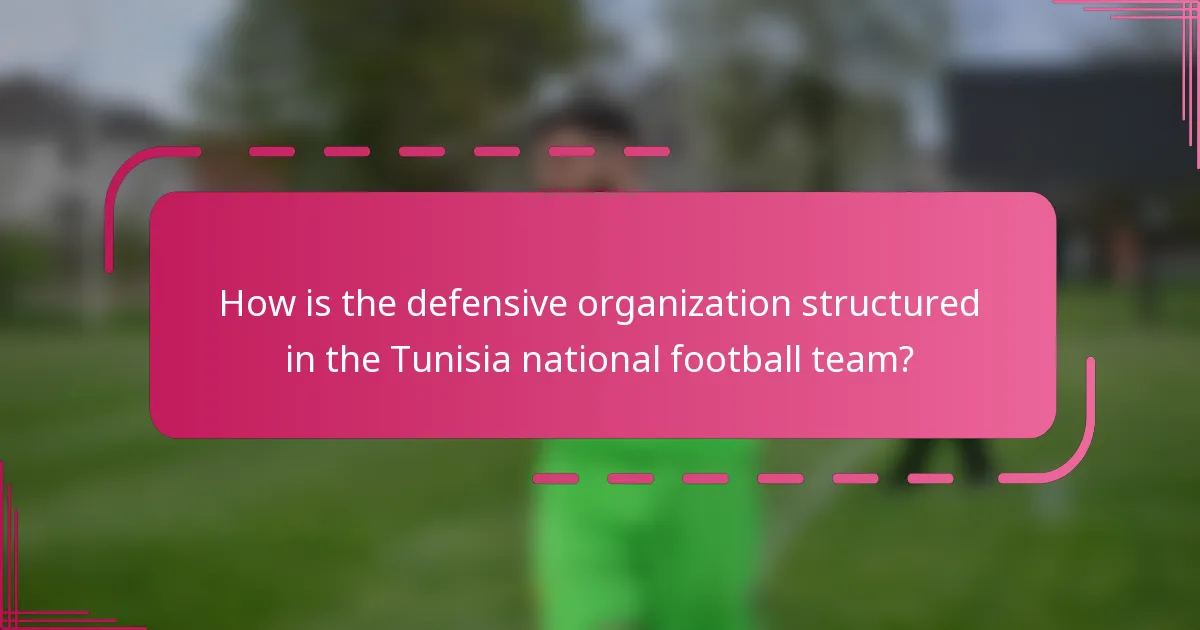 How is the defensive organization structured in the Tunisia national football team?
