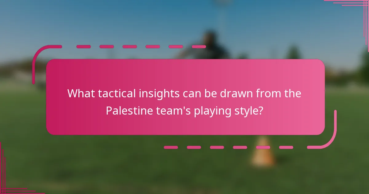 What tactical insights can be drawn from the Palestine team's playing style?