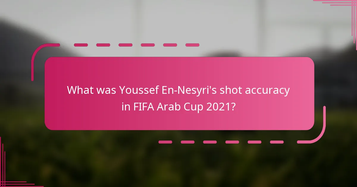 What was Youssef En-Nesyri's shot accuracy in FIFA Arab Cup 2021?