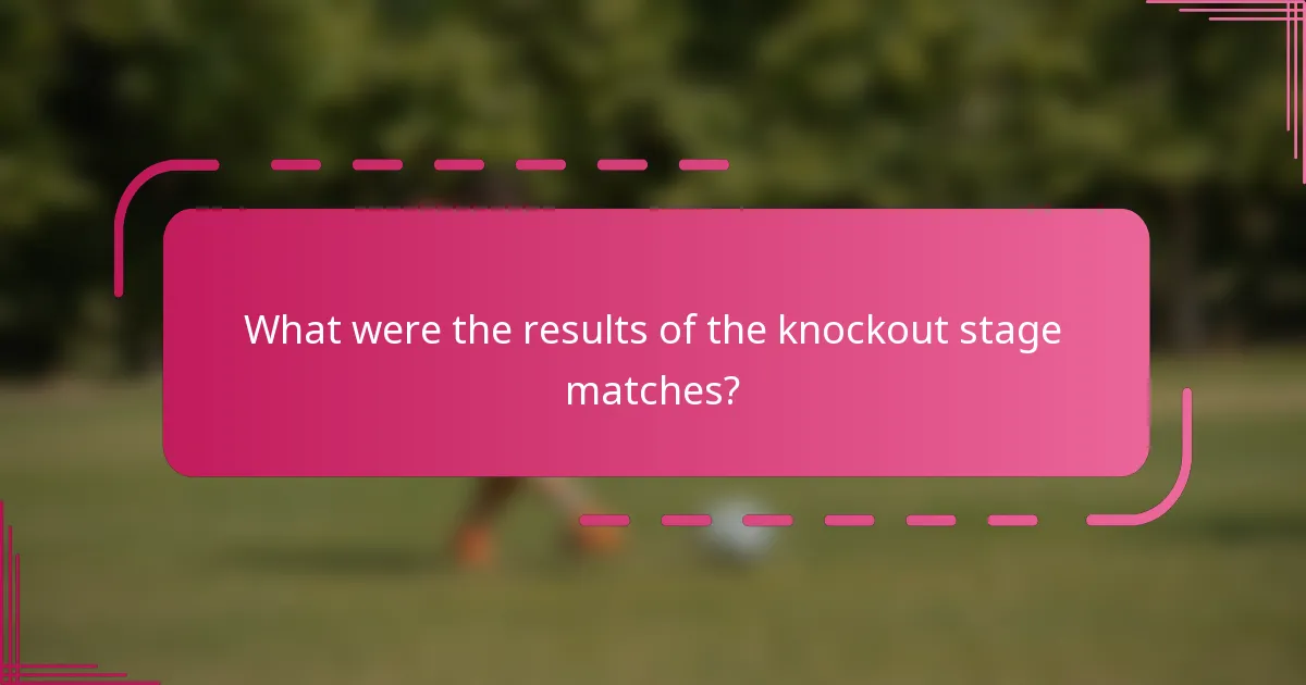 What were the results of the knockout stage matches?