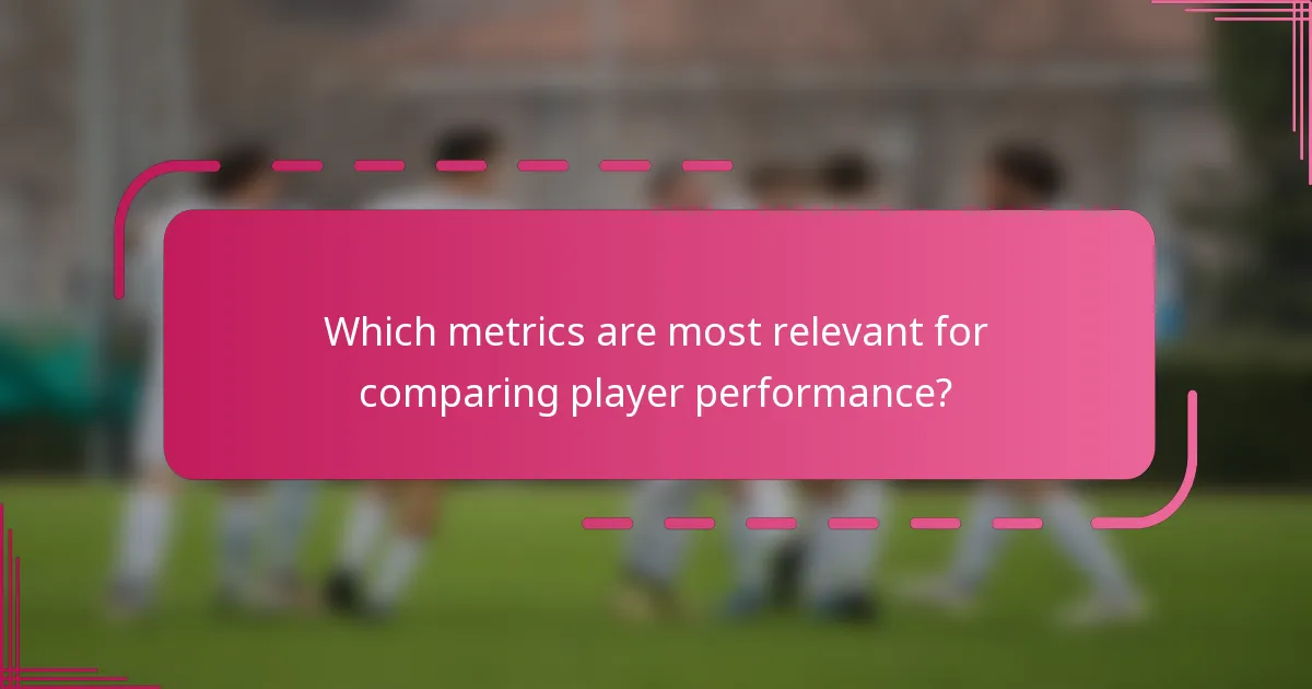 Which metrics are most relevant for comparing player performance?