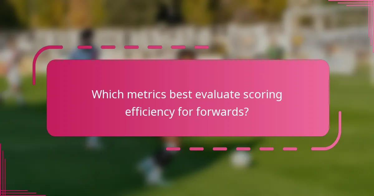 Which metrics best evaluate scoring efficiency for forwards?